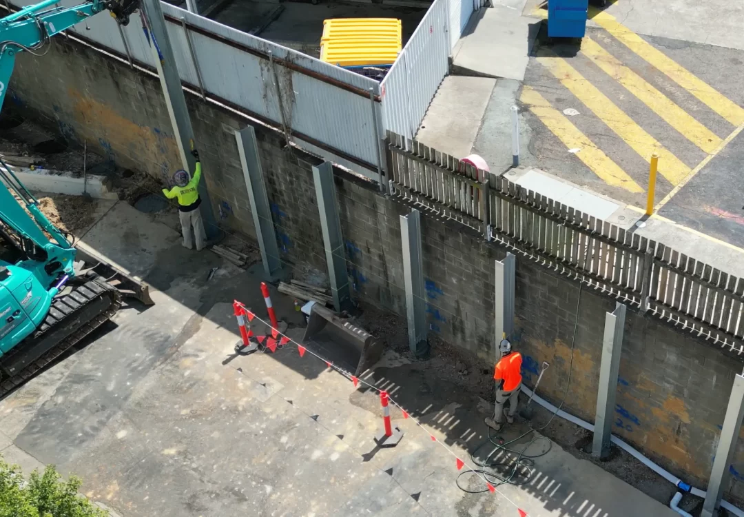Garden Square Retaining Wall Construction